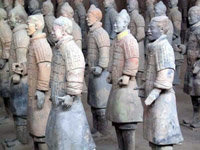 Las figuras de terracota de los Guerreros de Xian. 